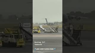 Military Boeing C17 Takeoff 🛫 boeing military aviation planespotting like airforce airplane [upl. by Hcir95]