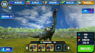 NEW UPGRADE SONORASAURUS MAX X3 LEVEL 40  JURASSIC WORLD THE GAME [upl. by Ennobe]