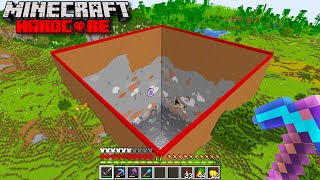 I Mined a 100x100 Area to BEDROCK in Minecraft Hardcore [upl. by Ahsiekram]