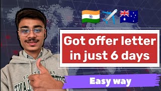 Got offer letter in Just 6 days 2024  student visa process  Australia au  ECU [upl. by Eimaral]