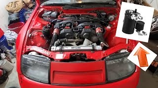 PCV Delete pt2 Nissan 300zx Oil Catch Can Install [upl. by Naujat]