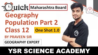 Geography  Class 12  World Population  One Shot  Maharashtra Board [upl. by Leizar]