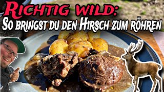 Hirschbraten aus dem Dutch Oven  So bringst du den Hirsch zum röhren [upl. by Baum]