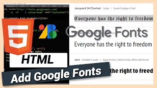 How to use Google Fonts in Website  HTML and CSS Tutorial [upl. by Hceicjow]