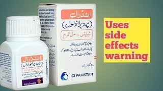 Inderal propranolol tablets uses side effects warning full review UrduHindi [upl. by Lleral]