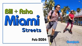 Bill Stoppard amp Asha Skatefresh inlineskating the streets of Miami during Skater Migration Feb 2024 [upl. by Eynobe]