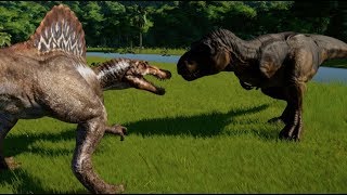 Spinosaurus vs TRex Indominus Rex Spinoraptor Indoraptor Giganotosaurus Carcha amp Allosaurus [upl. by Annaear]