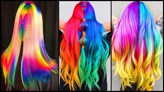 Top 10 Best Hair Color Transformation Rainbow Hair Tutorials Compilations 2019 [upl. by Ahsenrac]