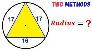 Can you find Radius of the circumscribed circle  Isosceles Triangle  math maths  geometry [upl. by Cory771]