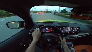 2023 BMW M3 Competition xDrive POV Drive Urban  Freeway [upl. by Arianie]