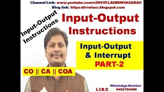 InputOutput Instructions  Input Output Instructions in Computer Architecture  CO  CA  COA [upl. by Nerral778]