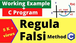 Regula Falsi Method  Working Example With C Program  Numerical Method [upl. by Dnar]