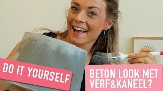 Beton look met verf amp kaneel maken DIY  Furnlovers [upl. by Broome]