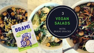 3 VEGAN PlantBased SALAD RECIPES using BRAMI LUPINI BEAN Snacks  GENIUS BAKING [upl. by Roxy182]