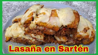 Lasaña de Plátano Maduro en Sartén  Lasaña de Queso y Carne Molida [upl. by Mlawsky]