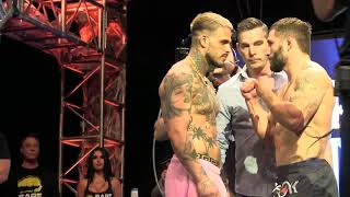 Chad Mendes vs FAMEZ BKFC Knucklemania 2 weighins and faceoff [upl. by Nimsaj707]