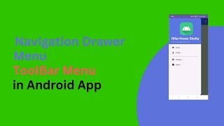 Android Navigation Drawer Menu Material ToolBar Design  Android Studio Giraffe  202231 [upl. by Enidaj123]