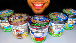 ASMR EATING BEN AND JERRYS ICE CREAM NETFIX AND CHILL HALF BAKED COOKIE DOUGH CHALLENGE NO TALKING [upl. by Aneehta652]