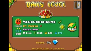 MercuroChrome By Ficelo Harder 100 All Coins Geometry Dash  Gameplay By MrLO472 [upl. by Airetak]