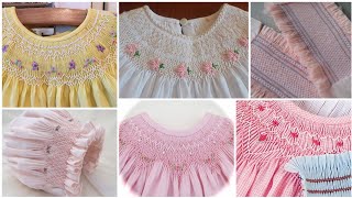 Baby girl embroidery smocking frocks amp dress designs  by Kushi maqbool ideas full designing details [upl. by Windzer82]