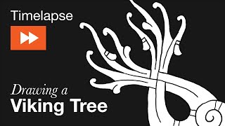 Timelapse Drawing a Viking Tree — Ringerike Style [upl. by Rudd400]