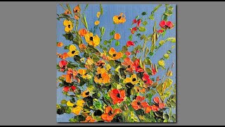 Acrylic Painting Techniques Fall Wildflowers [upl. by Oinotnaesoj139]