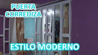 Como hacer puerta corrediza de herrería  Puerta estilo moderno [upl. by Taddeo935]