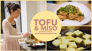 Asian Pan Fried Tofu recipe  with Miso Ginger sauce [upl. by Nylodnew]