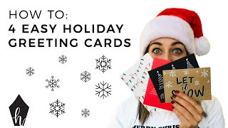 4 Easy HandLettered Holiday Greeting Cards [upl. by Abrams999]