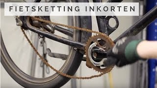 Fietsketting inkorten  Oude fiets ketting repareren [upl. by Ydisac]