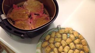 Air Fryer Breaded Pork Chops and Tator Tots [upl. by Bahner]