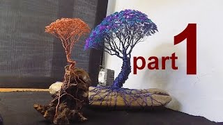 consejos y técnicas para hacer un árbol de alambre  part 1 tutorial [upl. by Lirba]