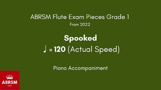 ABRSM Flute Grade 1 from 2022 Spooked ♩ 120 Actual Speed Piano Accompaniment [upl. by Oam]