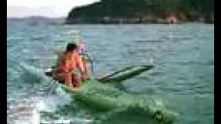 HYPR One Man Outrigger for riding Waves or httpwwwyoutubecomwatchvQSuFkcu2ztc [upl. by Suiddaht292]