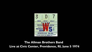 The Allman Brothers Band Live at Civic Center Providence RI 05061974 [upl. by Anem]