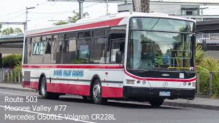 The Final Moonee Valley Route 503 Service  Moonee Valley 77 Mercedes O500LE Volgren CR228L [upl. by Wylma]