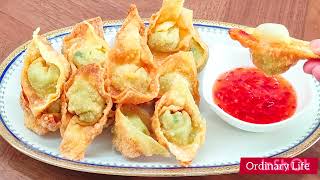 Fried Wontons Recipe  Easy Beef Wontons  Dumplings  Wan  Tan  Rinder Fleisch Wan  Tans Rezept [upl. by Ttehc]