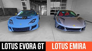 Lotus Evora GT vs Emira  Evolution or Revolution [upl. by Aknaib]