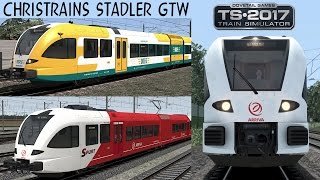 Christrains Stadler GTW  Model Details Gameplay TS2017 PC HD [upl. by Ayyn]