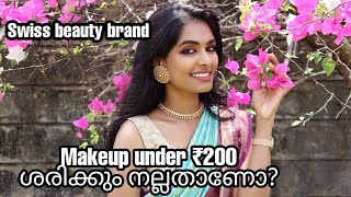 Wedding guest glowy makeup look under Rs 200Swiss Beauty ReviewAsvi Malayalam [upl. by Loleta529]