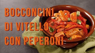 Bocconcini di vitello con peperoni  Carne di Vitello  Sfizioso [upl. by Col]