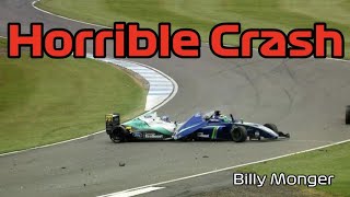 Billy Monger Horrific Crash  Donnington Park 2017  Formula 4 [upl. by Nivk839]