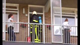 Kleine woningbrand in flat Thorbeckelaan [upl. by Amikat]