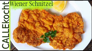 Echtes Wiener Schnitzel richtig panieren soufflieren und braten [upl. by Arobed]