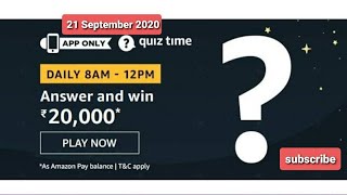 Amazon quiz answers today  Win Amazon Pay balance  21 September [upl. by Ayn]