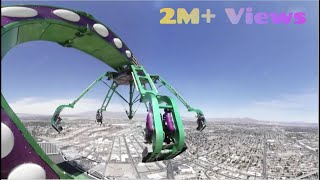 Stratosphere Extreme Thrill rides Las Vegas Nevada USA VR 360° Video  4K [upl. by Lukey374]