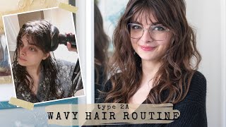 My Simplified 2A Wavy Hair Routine amp Trying Flax Seed Gel 🎀 [upl. by Lexis]