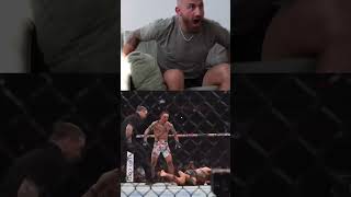 Volkanovski reacts to Max Holloway BRUTAL KO 🔥 ufc mma ufc300 maxholloway [upl. by Orban736]