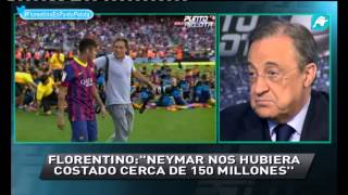 Florentino Pérez quotQuiero felicitar al Barça por el fichaje de Neymarquot Punto Pelota [upl. by Lybis]