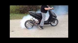 Aprilia SR 50 Street  Stage6 RT70cc  Burnout  ScooterTuningStauden [upl. by Ttoille]